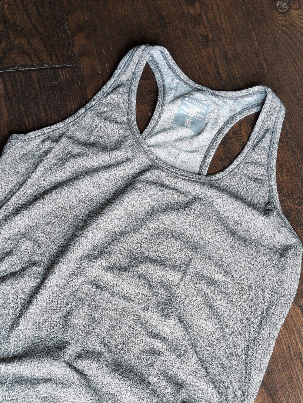 ATHLETA I Heather Gray Athletic Stretch Racerback Sleeveless Tank Top, S